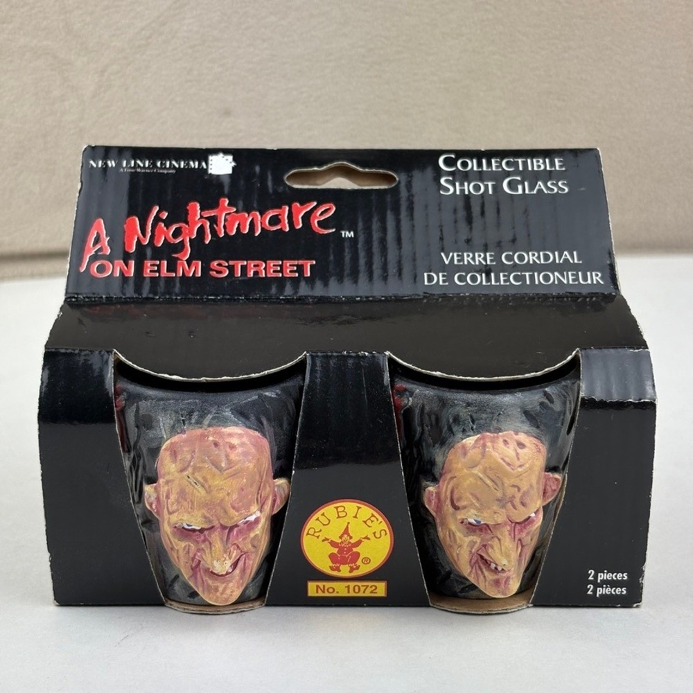 FREDDY KRUEGER SET OF TWO SHOT GLASSES A Nightmare on Elm Street Rubies NEW - Picture 1 of 4